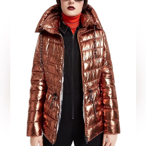 Desigual Shiny Copper Puffer Jacket - Picture 1 of 9
